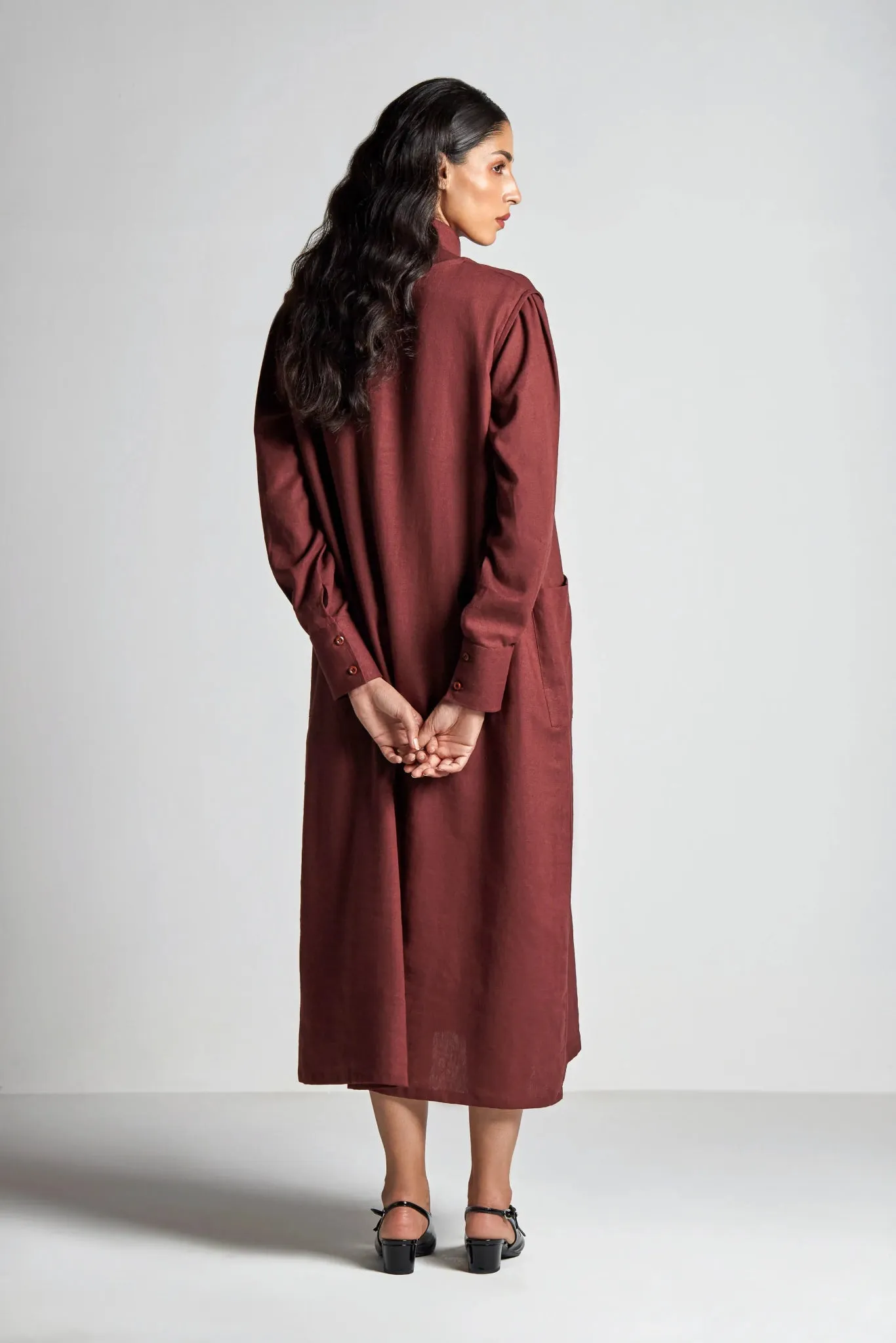 Burgundy A-Line Dress