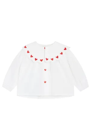 Ever Blouse - White/Rubi Red