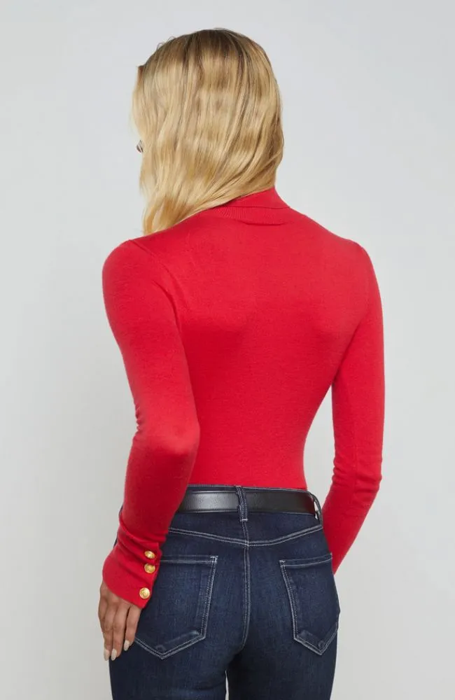 Flora Turtleneck Sweater in Lava Red