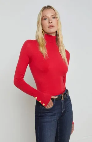 Flora Turtleneck Sweater in Lava Red