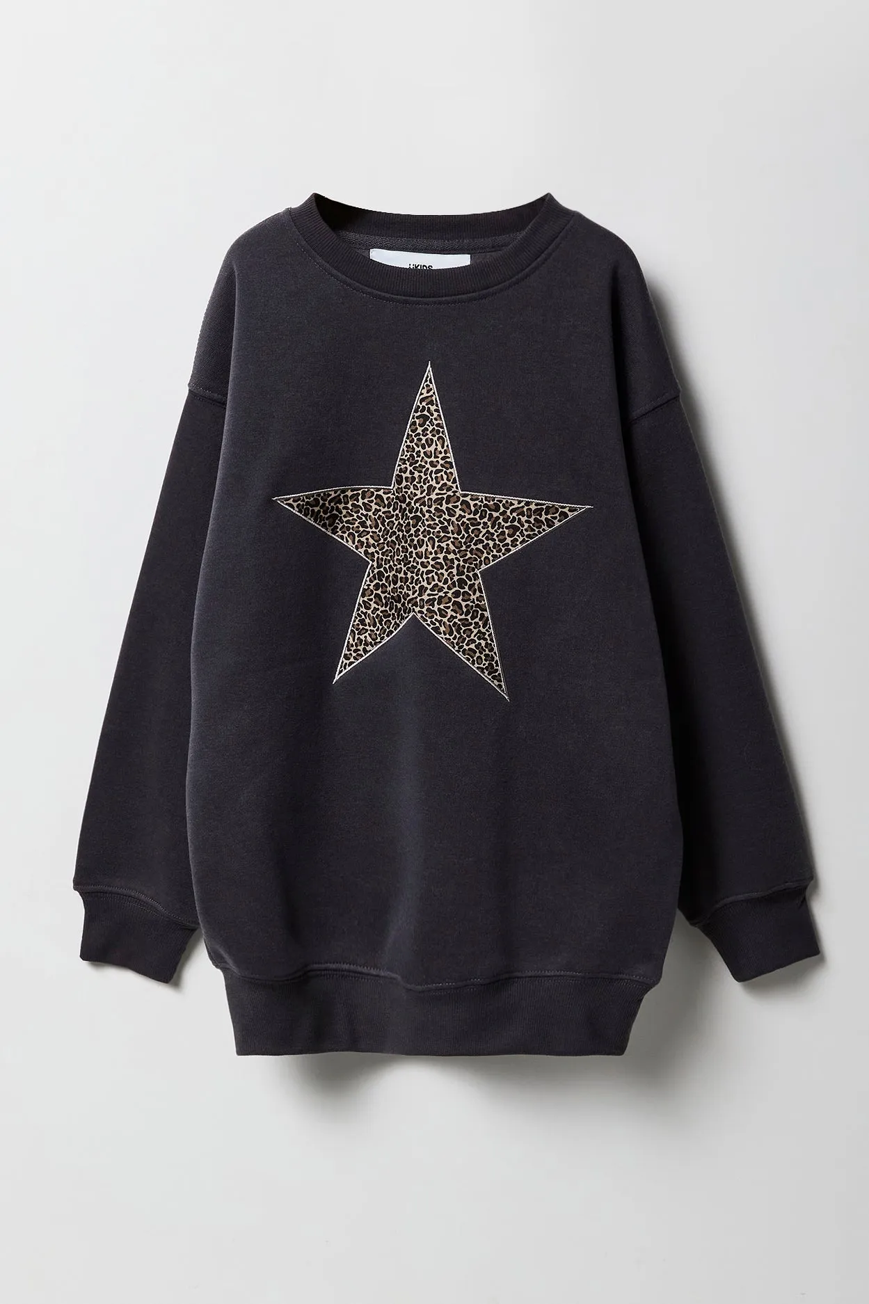 Girls Oversized Embroidered Fleece Sweatshirt