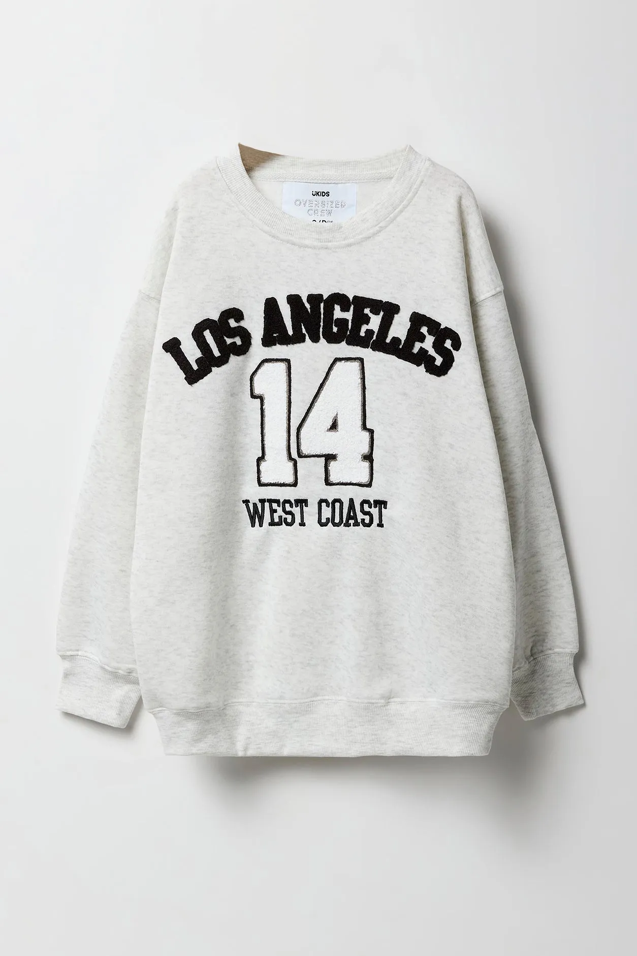 Girls Oversized Embroidered Fleece Sweatshirt