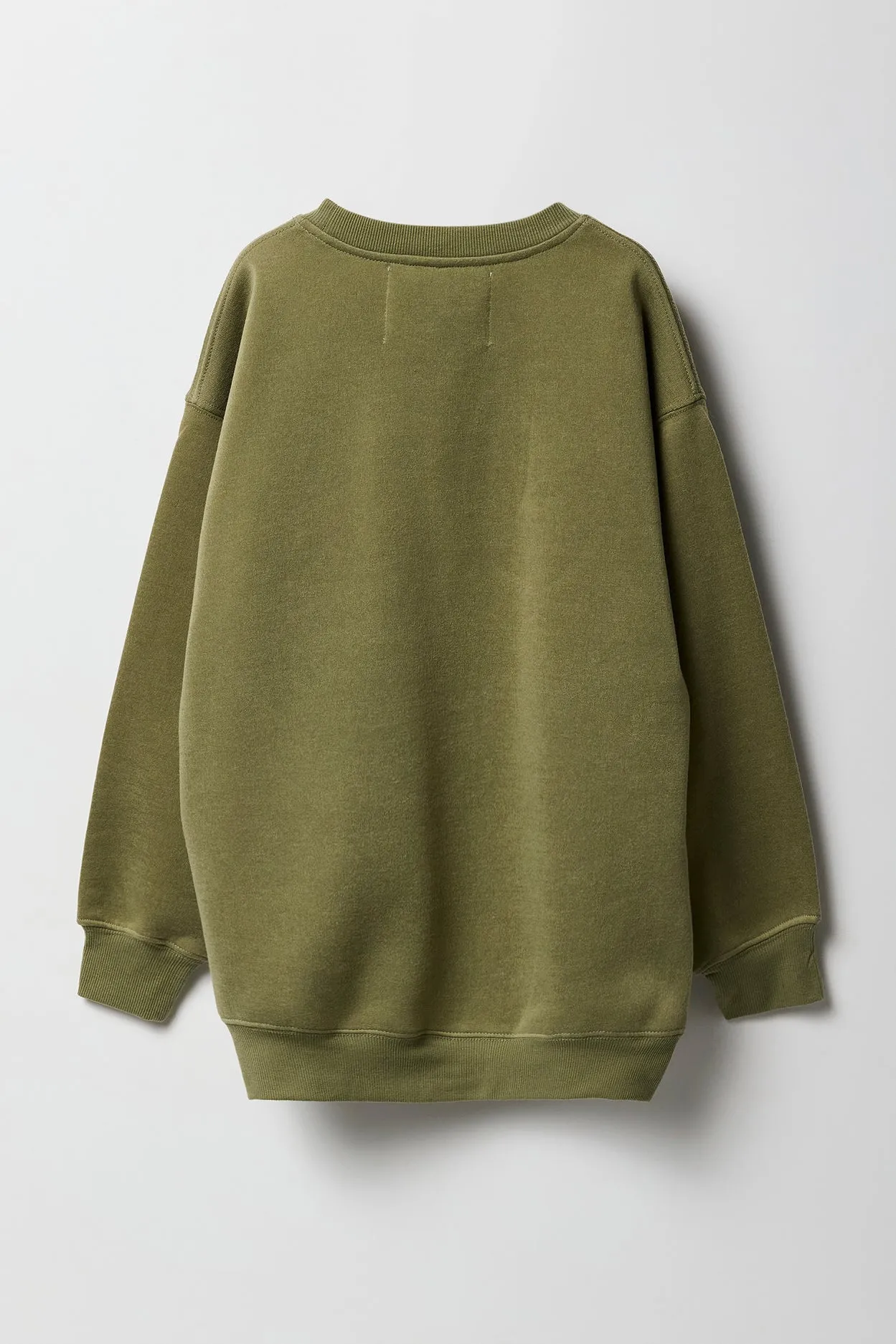 Girls Oversized Embroidered Fleece Sweatshirt