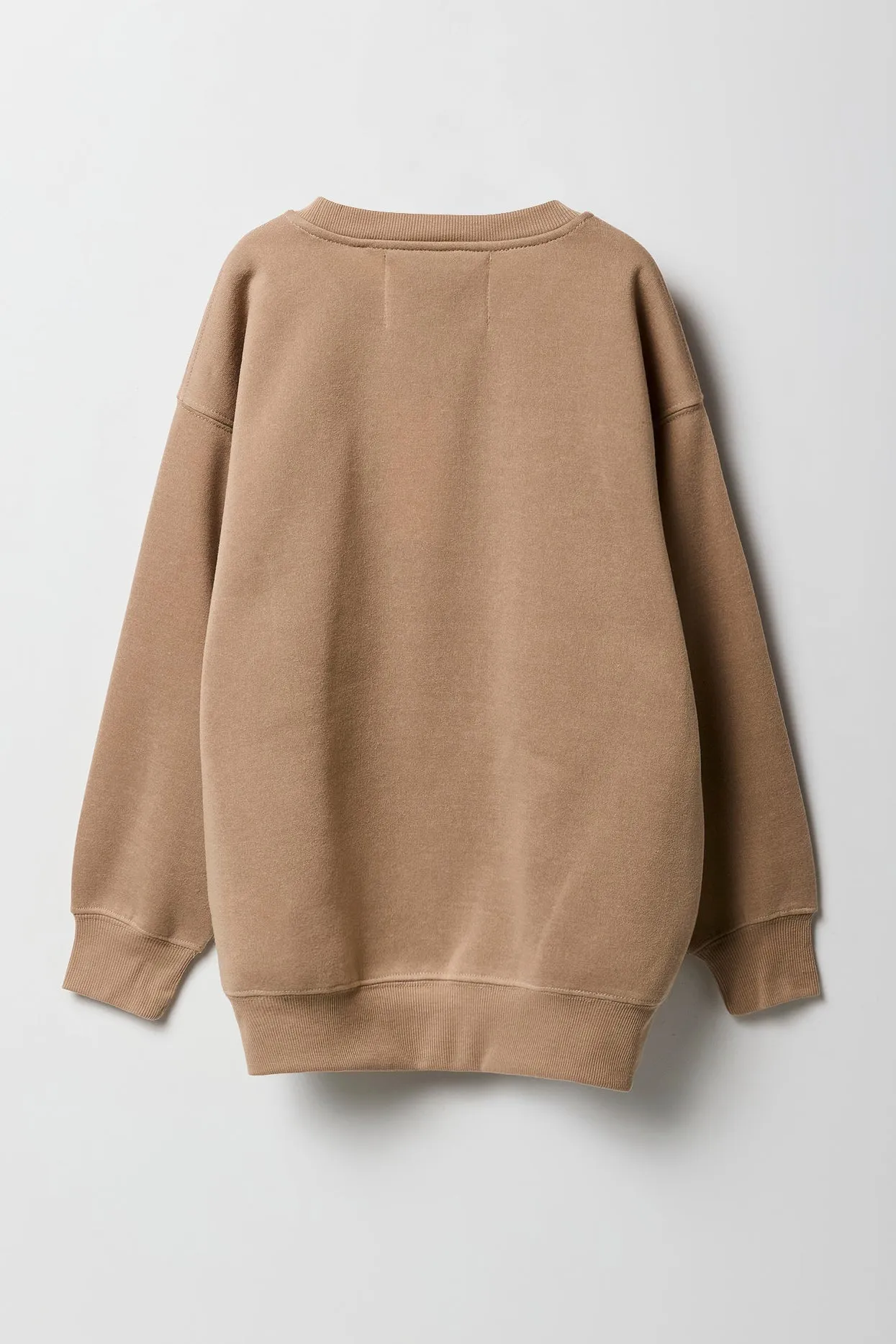 Girls Oversized Embroidered Fleece Sweatshirt