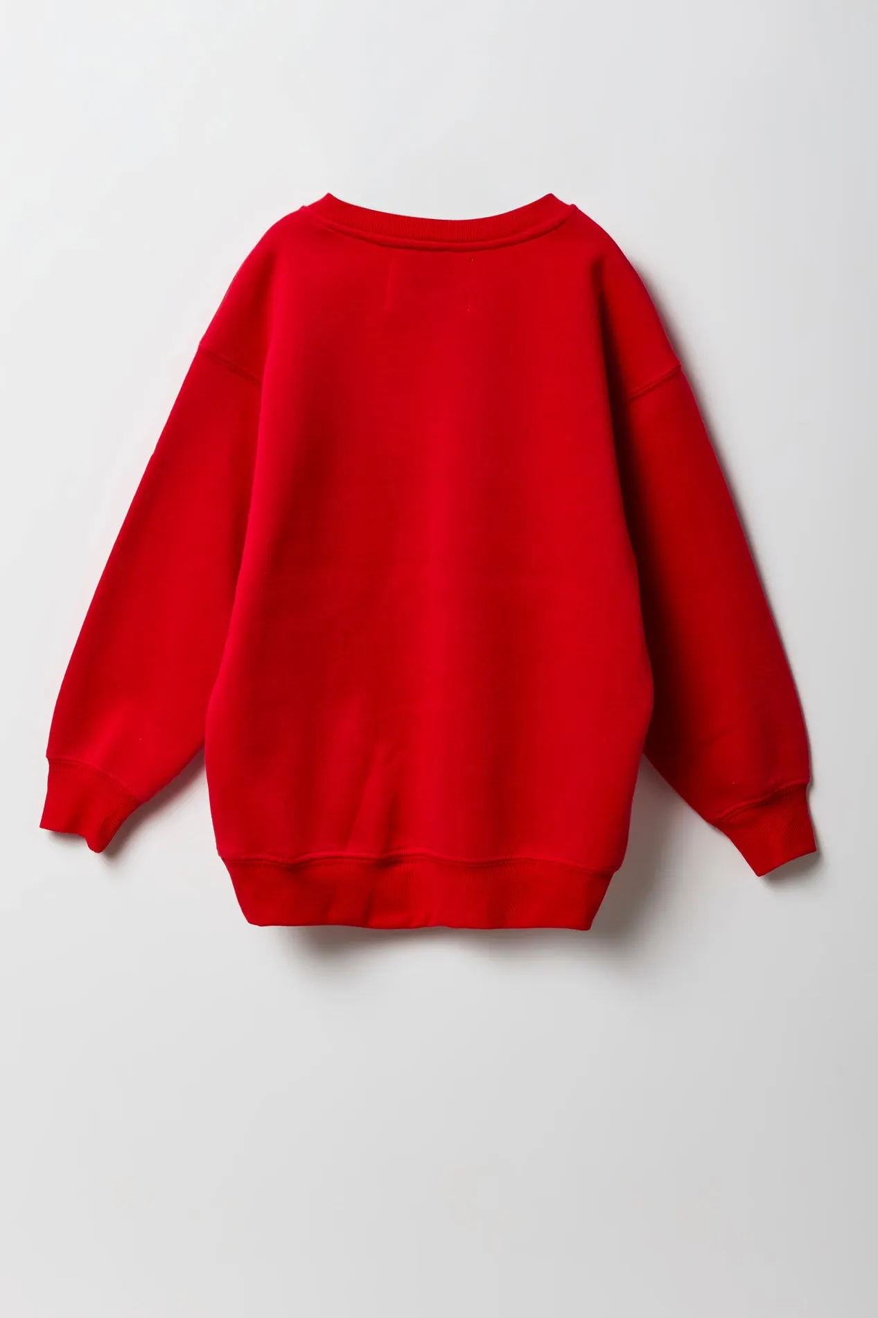 Girls Oversized Embroidered Fleece Sweatshirt