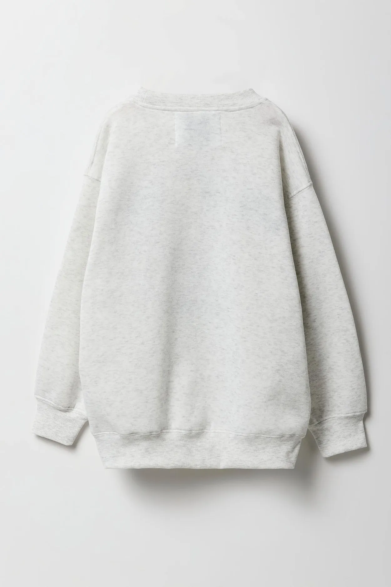 Girls Oversized Embroidered Fleece Sweatshirt