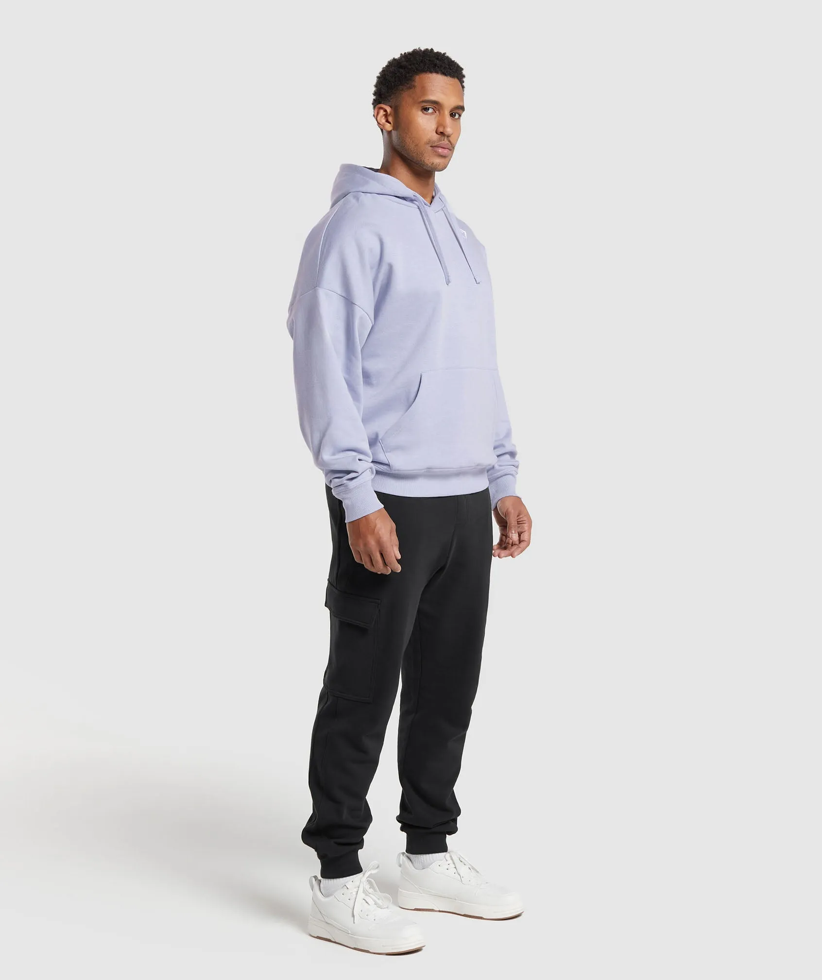 Gymshark Crest Oversized Hoodie - Silver Lilac