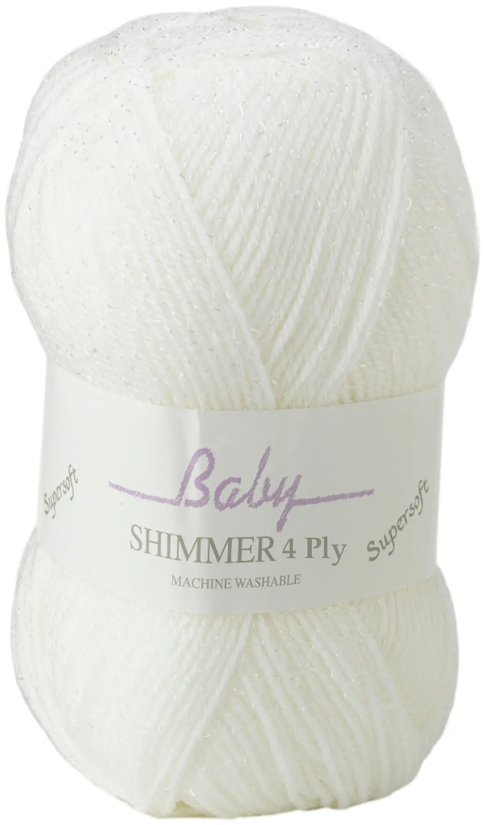 James Brett Baby Shimmer 4 Ply Yarn 100g (White - BYS4)