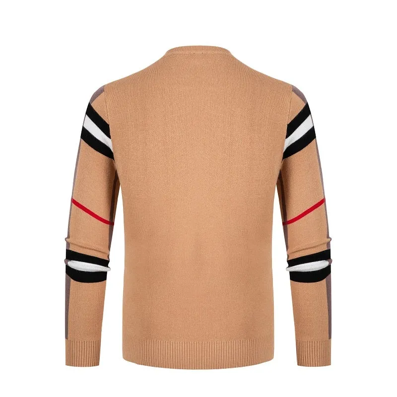 New Design Men Stripe luxury Long Sleeve High Quality Sweater