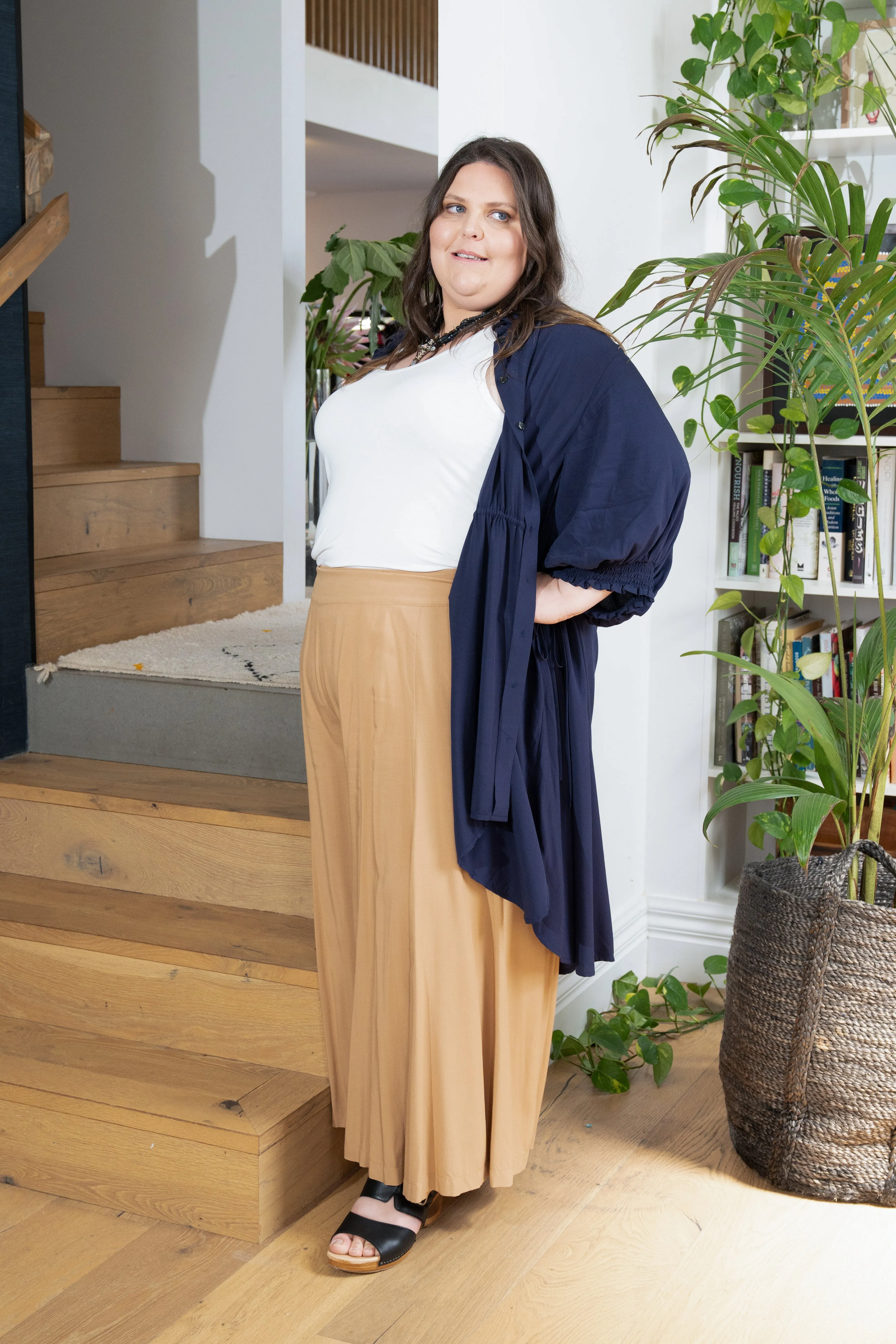 'SASS' Drawstring Top - Navy