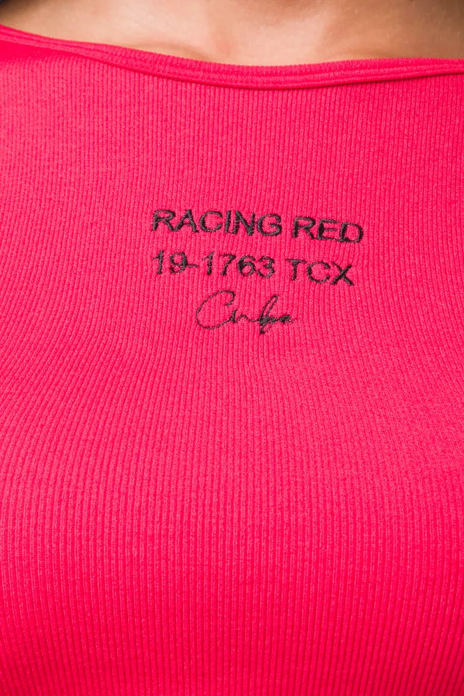 Seamless Crop Vest Red