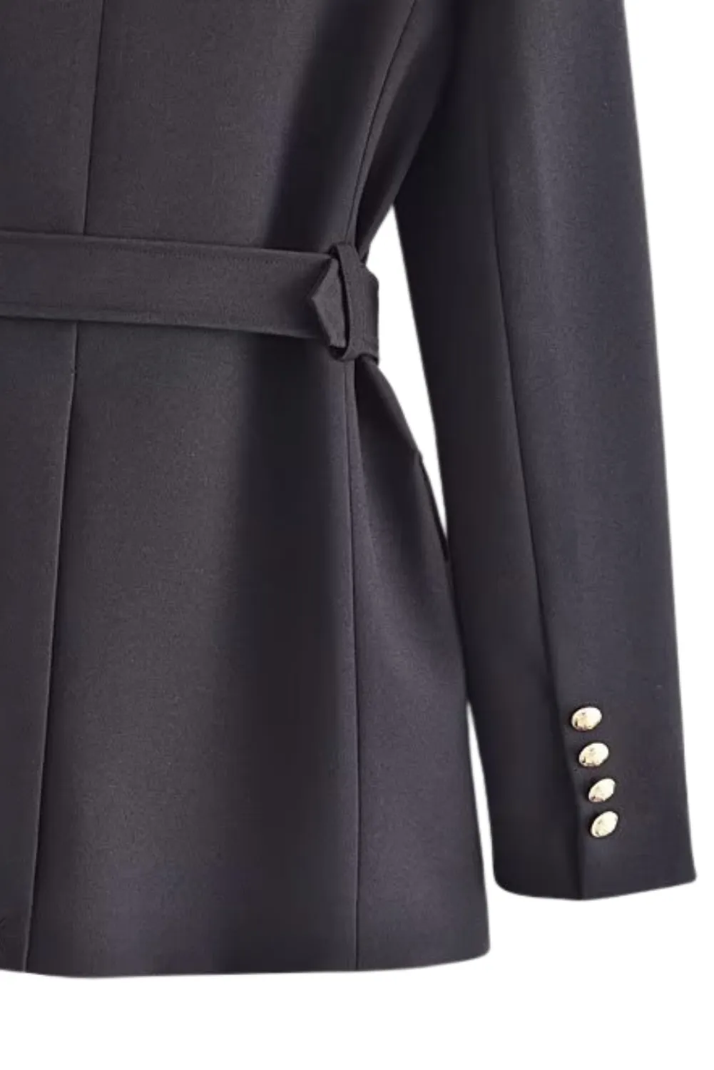 'Tamia' Single-breasted Belted Blazer Coat